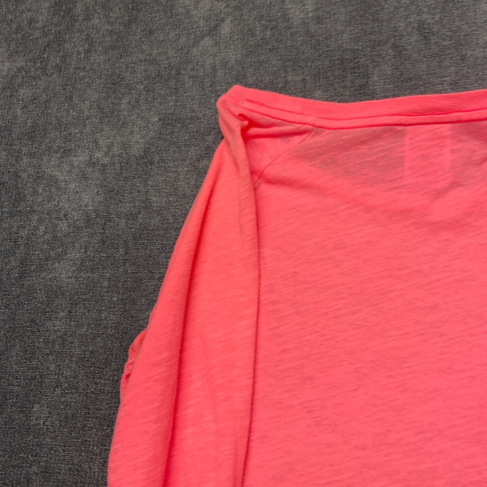 Victoria's Secret PINK Long Sleeve Shirt Womens XS Neon Pink Logo Pullover - Picture 13 of 13